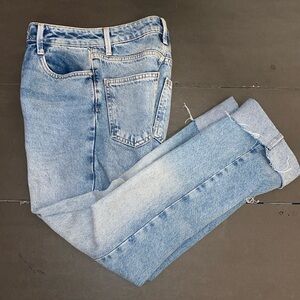 Zara Size 0 Washout High Rise Cropped Ankle Jeans